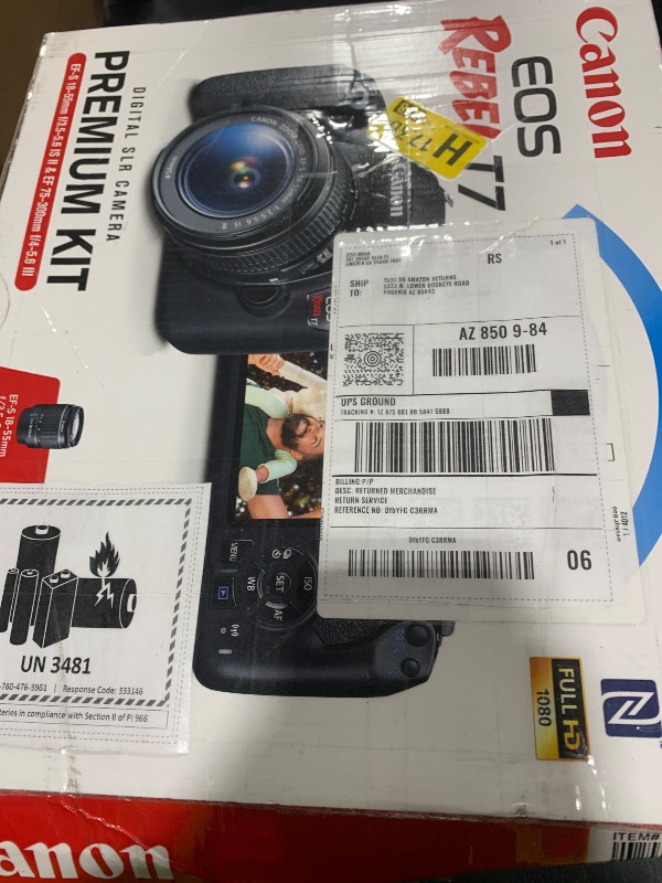 Photo 1 of (SMALL LENS IS BROKEN NOT FOCUSING) Canon EOS Rebel T7 DSLR Camera|2 Lens Kit with EF18-55mm + EF 75-300mm Lens, Black 
(SMALL LENS IS BROKEN NOT FOCUSING)