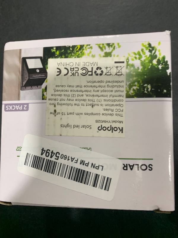 Photo 1 of 2 Pack Outdoor Solar Motion Lights - 3 Modes/100LED Wireless, IP65 Waterproof Solar Security Lights with Motion Sensor for Front Door, Backyard, Garage, Deck