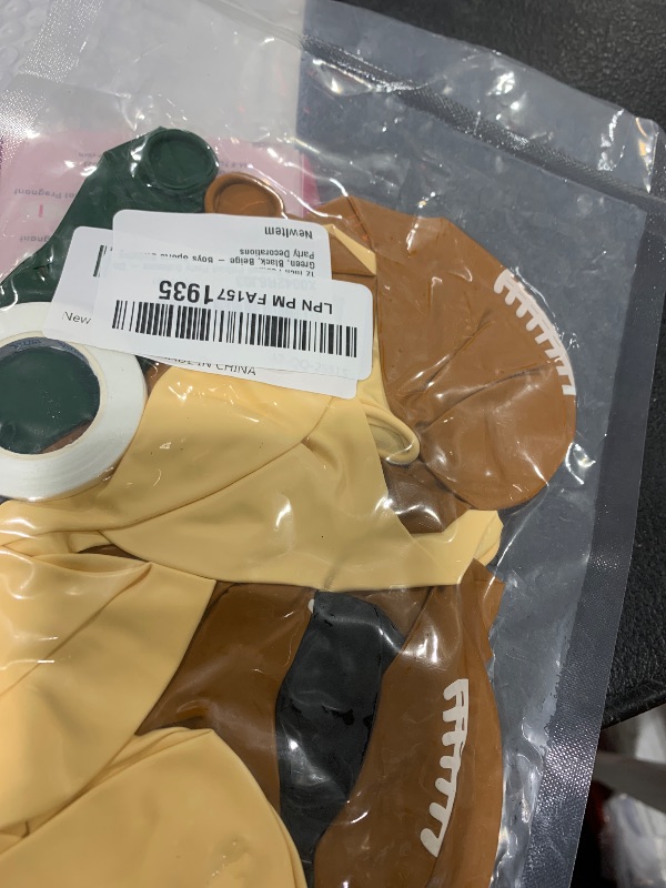 Photo 1 of 12 Inch Football Printed Party Balloons - Dark Green, Black, Beige - Boys Sports Birthday Party Decorations