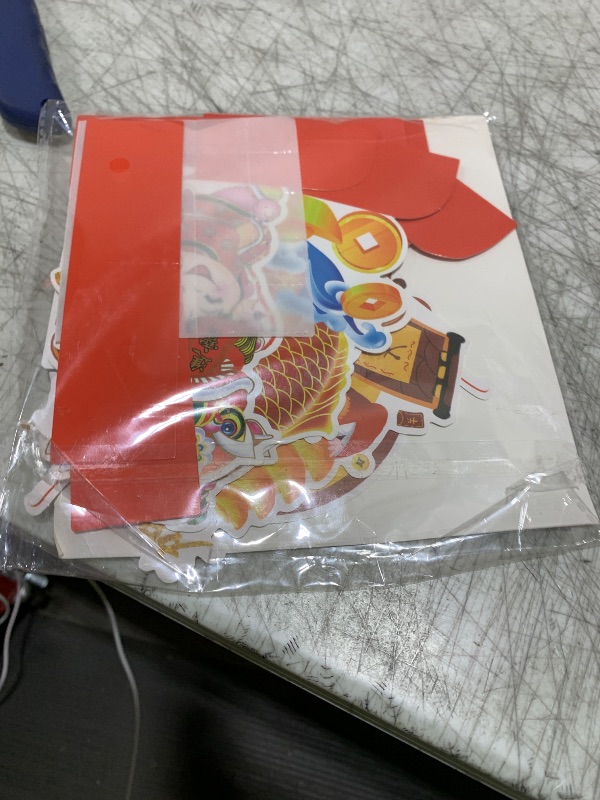 Photo 1 of 10 Pcs Chinese New Year party Decoration,Happy New Year Table Honeycomb Centerpieces, Chinese Spring Festival Red and Gold Table Toppers for New Years Eve Party