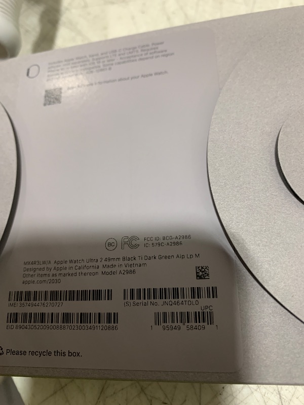 Photo 1 of Apple Watch Ultra 2 [GPS + Cellular 49mm] Smartwatch, Sport Watch with Black Titanium Case with Dark Green Alpine Loop - M. Fitness Tracker, Precision GPS, Action Button, Carbon Neutral