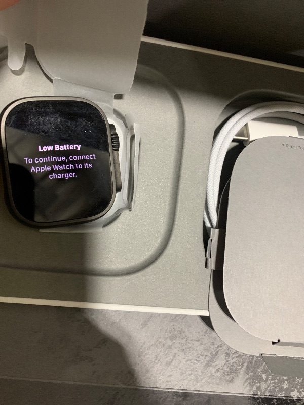 Photo 1 of Apple Watch Ultra 2 [GPS + Cellular 49mm] Smartwatch, Sport Watch with Black Titanium Case with Dark Green Alpine Loop - M. Fitness Tracker, Precision GPS, Action Button, Carbon Neutral