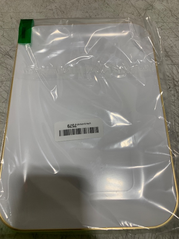 Photo 1 of 3 Pack Plastic Serving Trays for Party - White and Gold Serving Tray 8 by 11 in - Heavy Duty Dessert Trays for Food - Rectangular Party Serving Trays, Gold Platters