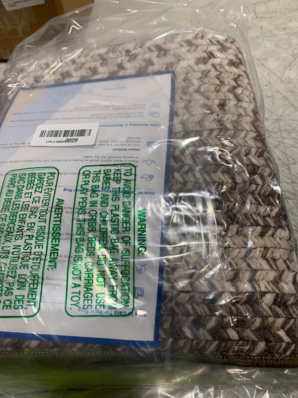 Photo 1 of 2x6 Boho Runner Rug Braided Print Hallway Area Rug Machine Washable Throw Floor Cover Non Slip Moroccan Runner Carpet for Kitchen Farmhouse Rustic Carpet for Living Room Bedroom, Mocha