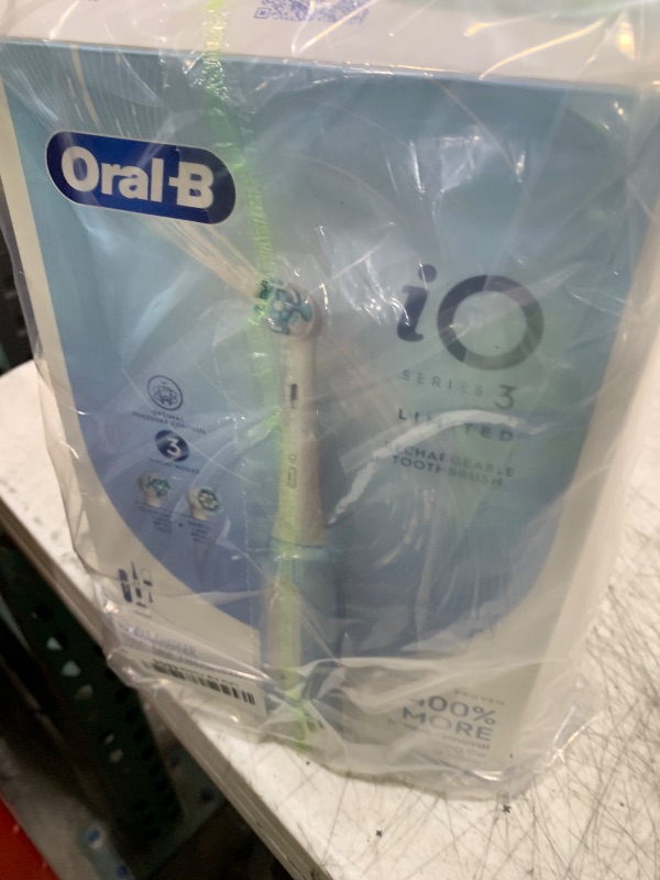 Photo 1 of Oral-B iO Deep Clean Rechargeable Electric Powered Toothbrush, Icy Blue with iO Series 3 Limited, 2 Brush Heads and Travel Case - Pressure Sensor to Protect Gums - 3 Cleaning Settings - 2 Minute Timer