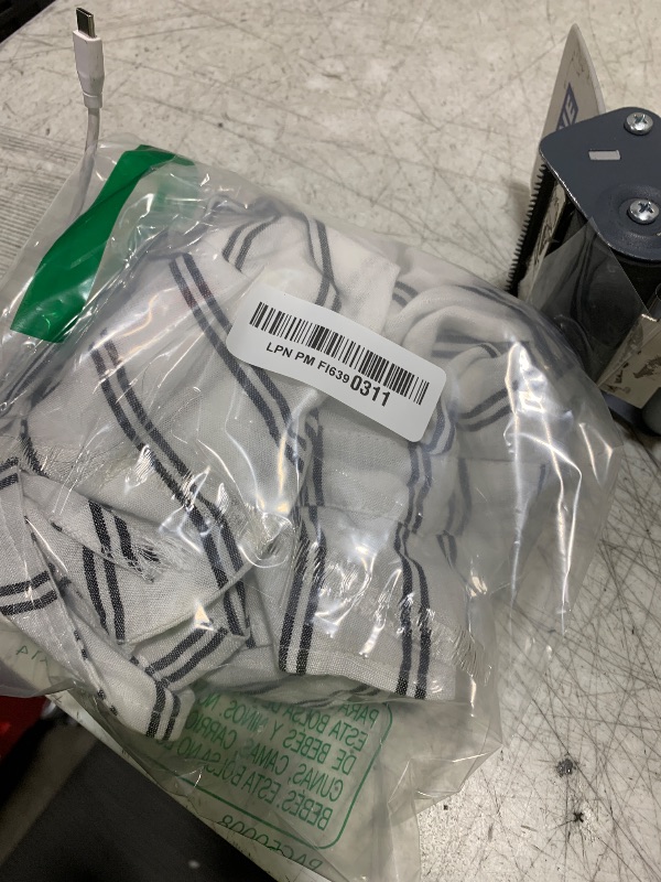 Photo 1 of (NO SLEEVE ROLLUP STRAP AND BUTTON) Womens Cropped Button Down Shirts Casual Oversized Stripe Crop Tops Long Roll Up Sleeve Drawstring Hem Blouse KF1279 White XL