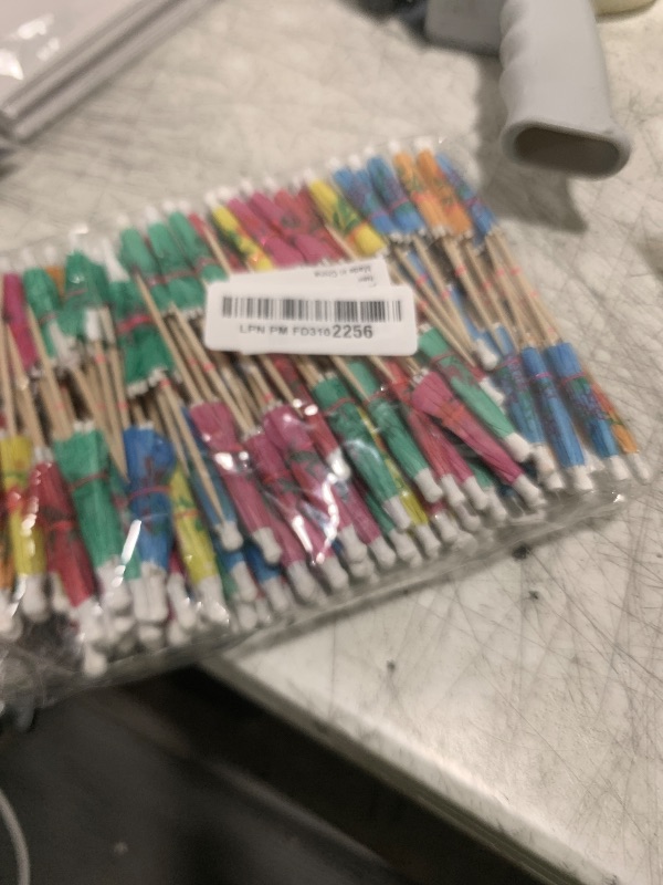 Photo 1 of [200 Pcs] Cocktail Drink Umbrella Picks Toothpicks - Colorful Paper Toothpicks Cocktail Umbrellas for Luau Parasols Hawaiian Tiki Party Decorations