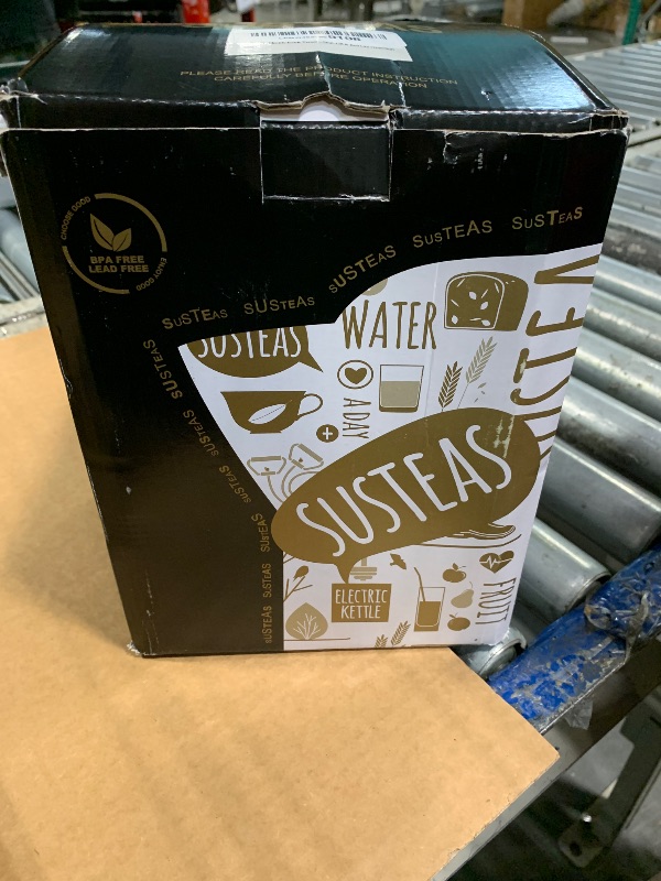 Photo 1 of ** SOLD AS IS, NO REFUND/RETURN** SEE COMMENTS!
SUSTEAS Electric Kettle Temperature Control - 57oz Hot Water Boiler with Thermometer, 1500W Fast Heating Stainless Steel Tea Kettles, Cordless LED Indicator, Auto Shut-Off & Boil Dry Protection,Black