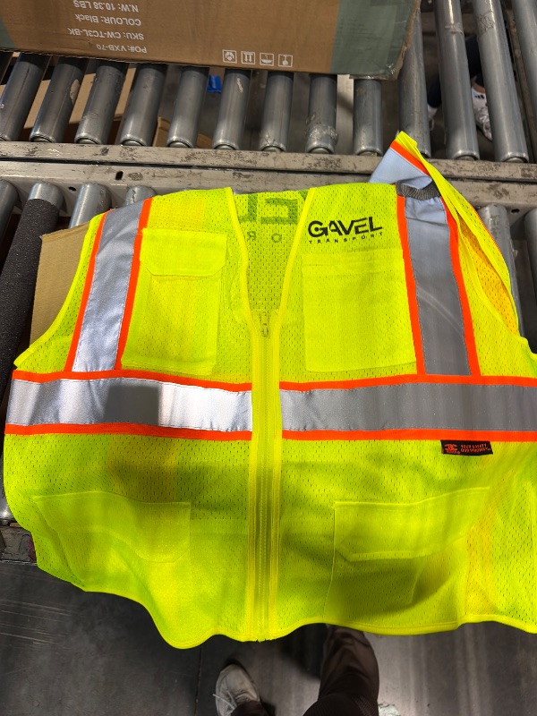 Photo 1 of ***PACK OF 4****Portwest Tulsa Contrast Hi-Vis Vest Visibility Reflective Safety Security Work Top ANSI 2, Yellow, Medium