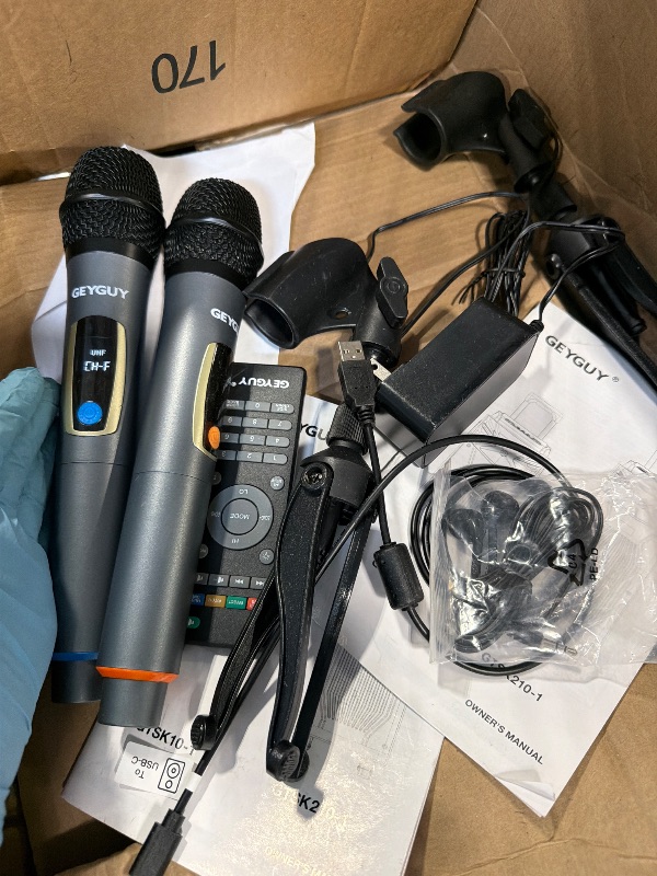 Photo 1 of ****PARTIAL SET ONLY THE MICROPHONES***GTSK10-1 Karaoke Machine for Adults with Wireless Mics, Portable Bluetooth Speaker with RGB Light PA System, USB Audio Interface for Live Streaming, Real-Time Monitoring for Home, Party, Outdoors