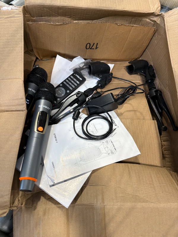 Photo 1 of ****PARTIAL SET ONLY THE MICROPHONES***GTSK10-1 Karaoke Machine for Adults with Wireless Mics, Portable Bluetooth Speaker with RGB Light PA System, USB Audio Interface for Live Streaming, Real-Time Monitoring for Home, Party, Outdoors