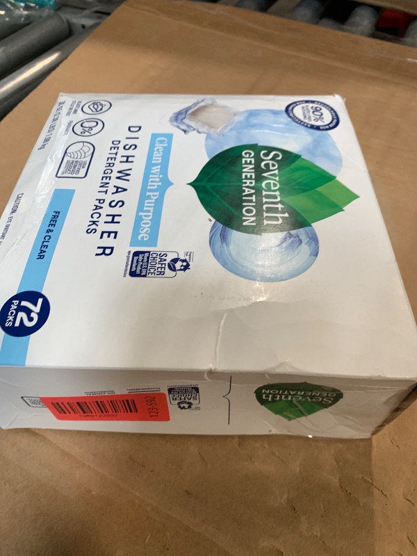Photo 1 of .just powder Seventh Generation Dishwasher Detergent Packs for sparkling dishes Free & Clear Dishwasher Tabs (72 Count)