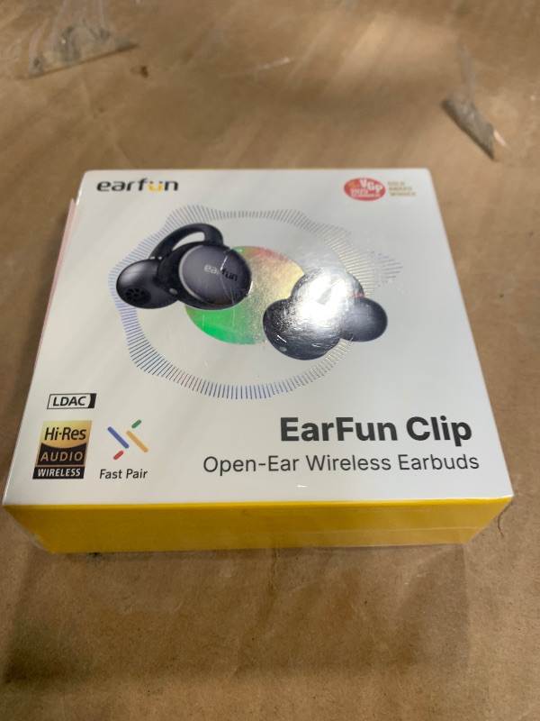 Photo 1 of ** FACTORY SEALED**EarFun Clip Open Ear Earbuds, Wireless Clip On Headphones, Adaptive Comfort with Secure Fit, Bluetooth 6.0, LDAC, Hi-Res Audio, 2 Mics AI ENC Call, 40H Playtime, Earbuds for Sports, Running, Workout