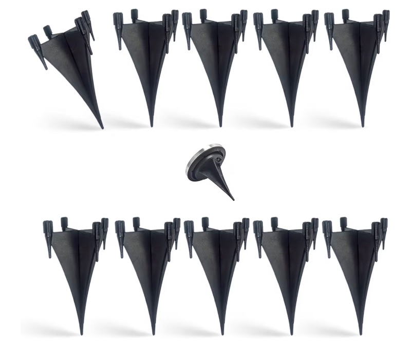 Photo 1 of 10 Pack Solar Light Replacement Stakes - Reinforced Plastic Ground Spikes for Solar Pathway Disk Lights, Garden Glass Ball Outdoor Lights - Secure Anchor Post for Landscape Lighting Accessories