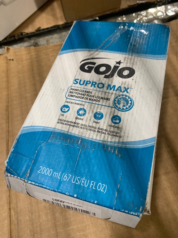 Photo 1 of *** ONLY 1 PIECE**** GOJO SUPRO MAX Hand Cleaner, Citrus Scent, 2000 mL Heavy Duty Hand Cleaner Refill PRO TDX Push-Style Dispenser (Pack of 4) - 7272-04