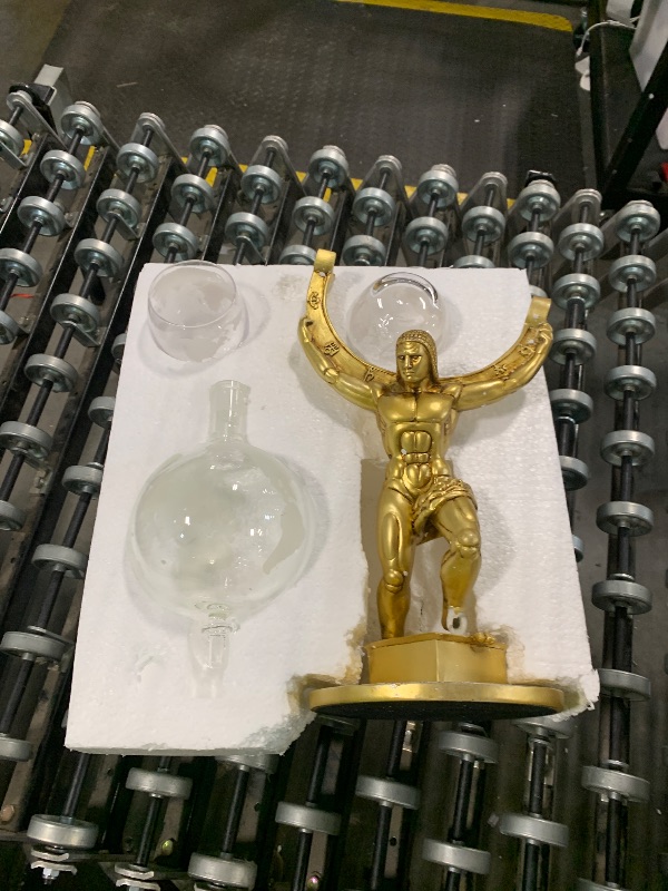 Photo 1 of ** SOLD AS IS, NO REFUND/RETURN** SEE COMMENTS!
The Wine Savant Atlas Bronze World Globe Whiskey Decanter Set - 15" Tall - With 2 World Glasses - For Whiskey, Scotch, Bourbon, Cognac and Brandy - 1000ml - - Atlas Decanter Whiskey