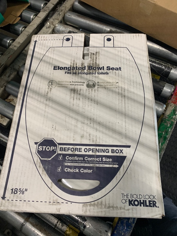 View 2 of ***MISSING PARTS***KOHLER 4636-RL-0 Cachet ReadyLatch Elongated Toilet Seat Slow Close, Soft Close Toilet Seat Quiet Lid, Contoured Grip-Tight Bumpers Installation Hardware, Apartment Essentials, White***MISSING PARTS***