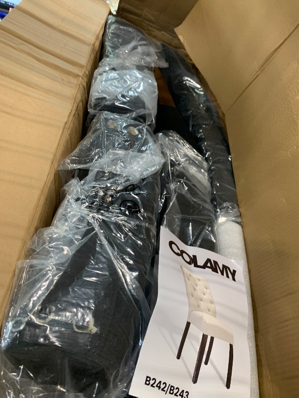Photo 1 of **UNKNOWN IF MISSING PARTS**
Tufted Dining Chairs Set of 6, Upholstered Parsons Dining Room Chairs, Fabric Kitchen Side Chair with Wood Legs, Black