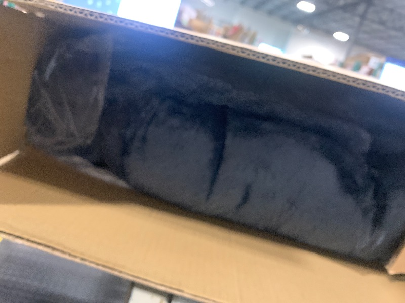 Photo 1 of **USED - MINOR DAMAGE**
LITA Modern Accent Leisure Upholstered Sofa Chair, Lounge Reading Chair with Armrests and a Side Pocket for Living Room, Bedroom & Small Space, Plush Navy