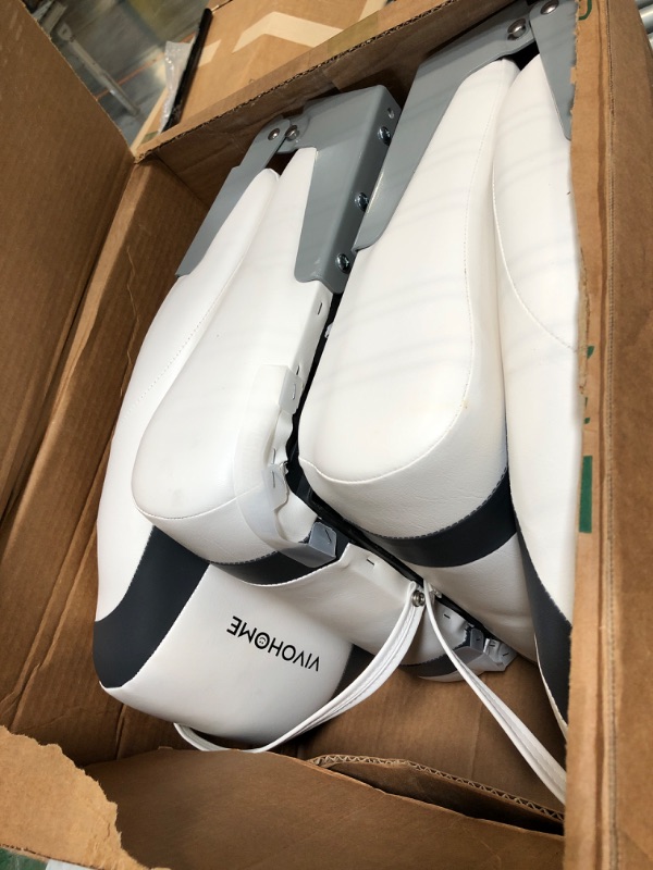 Photo 1 of ***1 PCS ONLY***
VIVOHOME Folding Low Back Boat Seats 2 Pack, Waterproof Boat Captain Chairs, 4 Mounting Screws Included, White and Gray