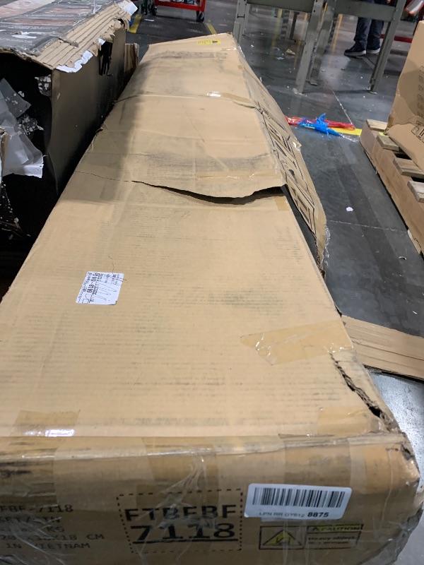 Photo 1 of **Untested**
DWVO King Size Bed Frame with Bookcase Headboard and 4 Storage Drawers, RGB LED Bed Frame with Type-C & USB Charging Station Storage Headboard Bed, No Box Spring Needed, Noise Free, Antique White