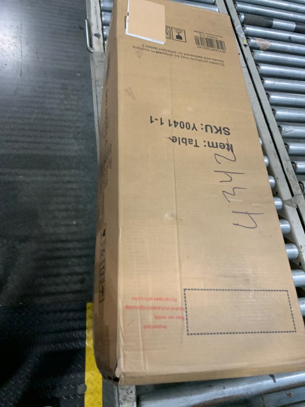 Photo 1 of **AS IS, FINAL SALE** ComeWay Board Game Table with Rotating Cup Holders for 6 Players, Hexagon Gaming and Dining Table with Removable Table Top & Non-Slip Play Mat, Multifunctional Table with for DND/Poker/Card Games