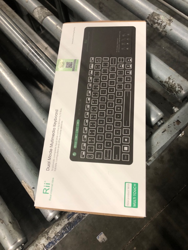 Photo 1 of (Dual Mode) Rii RT518S Wireless and Bluetooth 2-LED Color Backlit Multimedia Keyboard with Multi-Touch Big Size Trackpad,Rechargable Keyboard for Android TV Box,PC,Tablets,Smart TV, HTPC, IPTV,Windows