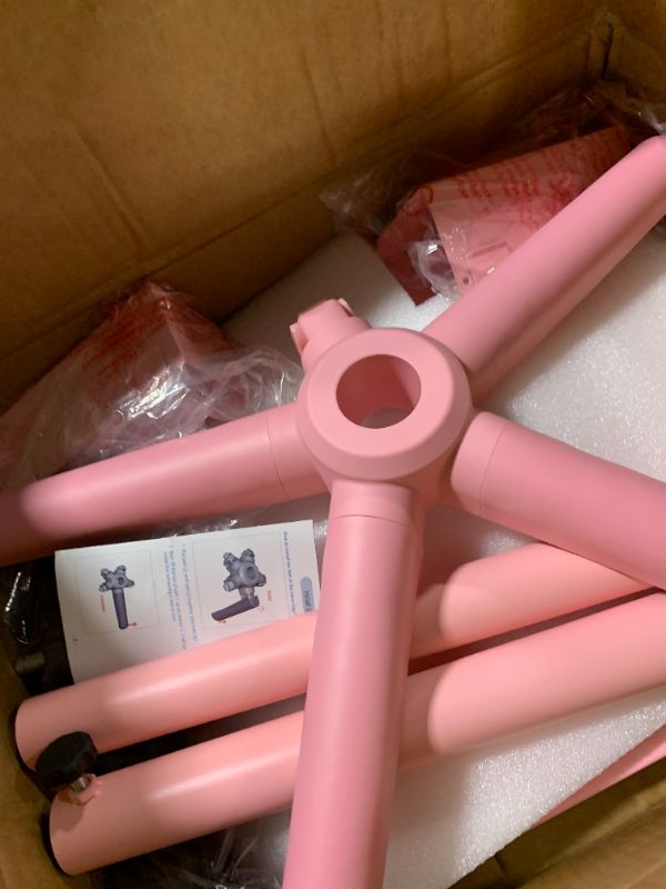 Photo 1 of ***MISSING ONE LEG*** LKT COBTAC Extension Salon Tray Hair Extension Cart Tray Pink Multi-Function Extensions Rolling Tray with Blow Dryer Holder and Storage Platform