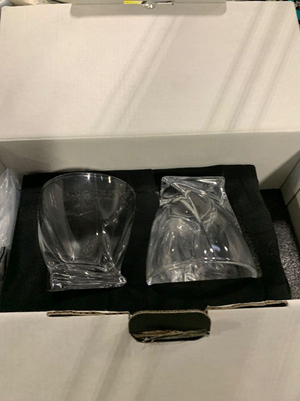 Photo 1 of ***missing ice ball molds**** Whiskey Rocks Glass, Set of 4 (2 Crystal Bourbon Glasses, 2 Round Big Ice Ball Molds) In Gift Box - 11 Oz Old Fashioned Glasses for Scotch Cocktail Rum Cognac Vodka Liquor, Unique Gifts for Men