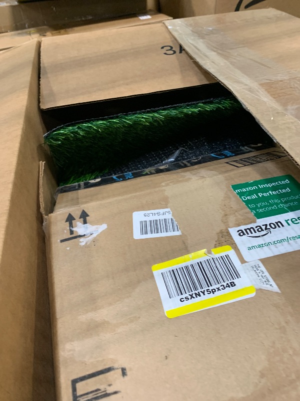 Photo 1 of ** SINGLE PIECES NOT ONE STRIP **Garland Rug Artificial Grass 12 Ft. X 12 Ft. Large Indoor/Outdoor Area Rug Green -Lush Green, Durable, and Low-Maintenance for Patios, Lawns, and More