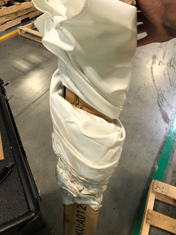 Photo 1 of ***MAJOR DAMAGE*** JEAREY 6.5x10 ft Rectangular Patio Umbrellas Rectangle Outdoor Umbrella with Push Button Tilt and Crank, Market Table Umbrella 6 Sturdy Ribs UV Protection for Poolside Garden Backyard Deck, Cream White