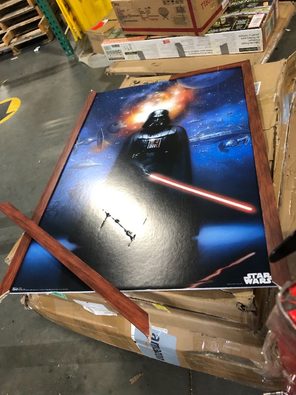 Photo 1 of *** DAMAGED FRAME***Trends International Star Wars: Saga - Vader in Space Wall Poster, 22.375" x 34", Mahogany Framed Version