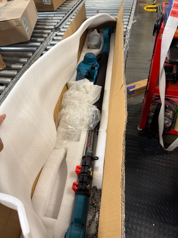 Photo 1 of *MISSING PARTS - see clerk notes*
2-in-1 Electric Pole Saw for Tree Trimming, 8 Inch Cordless Mini Chainsaw with Extension Pole, 21V 2.0Ah Battery Powered Pole Chain Saw, Auto Oiling, 13 FT Max Reach Extension Pole for Outdoor