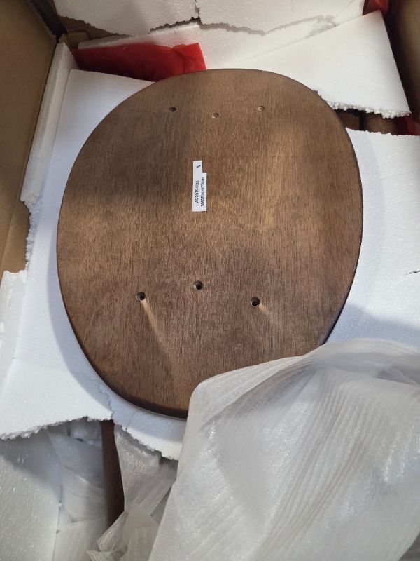 Photo 1 of ***MISSING PARTS*** ARROWSTONE Nora 30" Backless Bar Stool, Saddle Seat Design, Solid Rubber Wood Frame with Rich Brown Finish, Perfect for Kitchen Counter, Bar Area, or High Dining Spaces