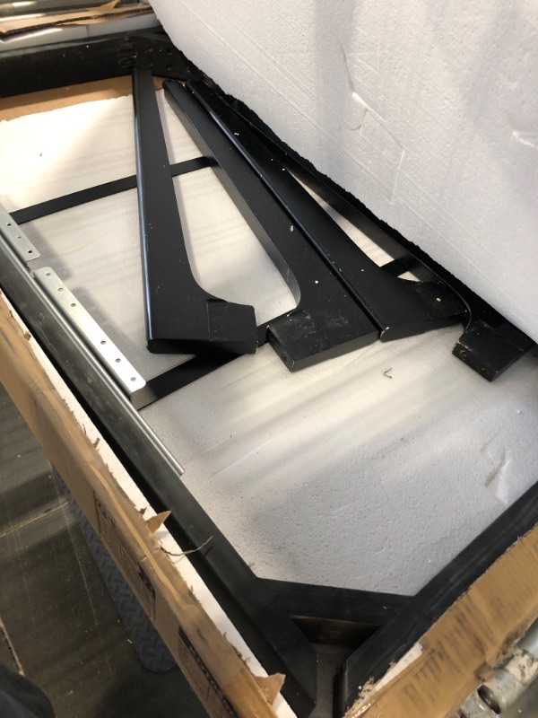 Photo 1 of ***MISSING PARTS*** VASAGLE MAEZO Collection - Extendable Dining Table for 4/6/8, Kitchen Table with Tapered Legs, Curved Transitions, for Dining Room, Kitchen, Home Office, Charcoal Gray UKDT090B01V1