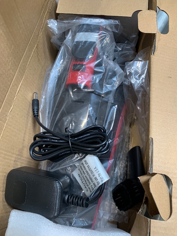 Photo 1 of Powools Handheld Vacuum, Portable Cordless Rechargeable for Carpet, Couch & Stairs, Red, 17.4"X 4.6"X 6.6"