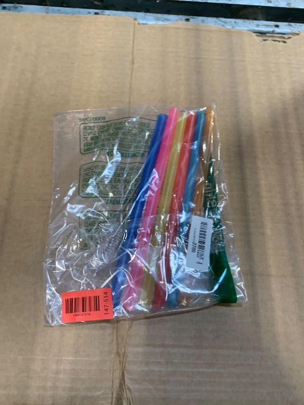 Photo 1 of [Angled Tips] 8 Pcs Reusable Boba Straws & Smoothie Straws - Multi Colors Jumbo Wide Reusable Straw, BPA FREE Food-Grade Plastic Straw for Bubble Tea(Tapioca, Boba Pearls), Milkshakes with 2 Brushes