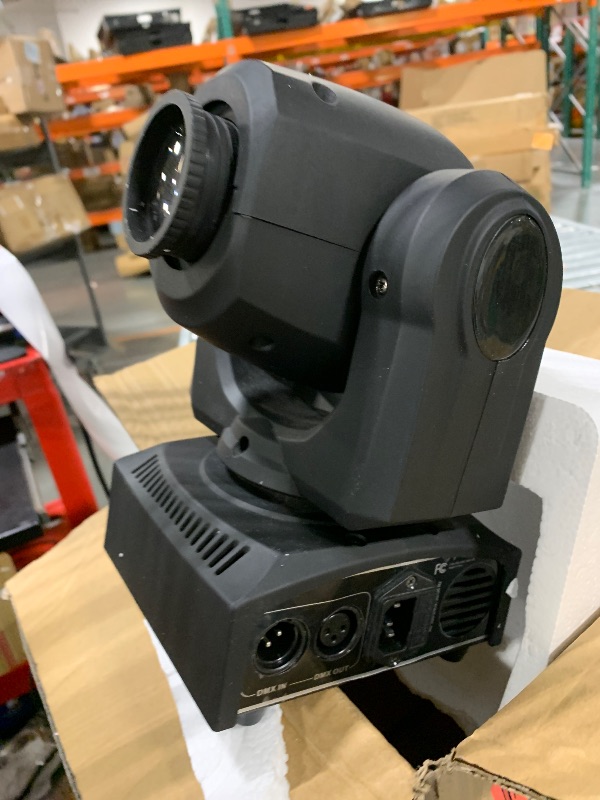 Photo 1 of **** NO POWER CORD ****** Monoprice LED Spot Moving Head Stage Light - 7 Colors and Gobos Patterns, 30-Watt, 9-Channel and 12-Channel DMX Control Modes - Stage Right Series