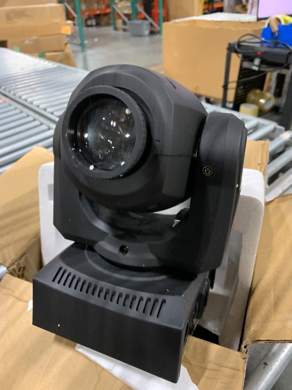 Photo 1 of **** NO POWER CORD ****** Monoprice LED Spot Moving Head Stage Light - 7 Colors and Gobos Patterns, 30-Watt, 9-Channel and 12-Channel DMX Control Modes - Stage Right Series
