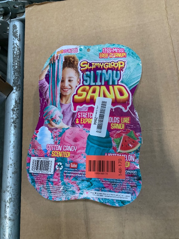 Photo 1 of ****** PACKAGING OPEN ONLY NOT PRODUCT ******* SLIMYSAND Twist - Teal/Pink Scented Stretchy Cloud Slime, Cotton Candy & Watermelon, Stretchable, Moldable, Play Sand, 10oz.Great for Tactile Fun