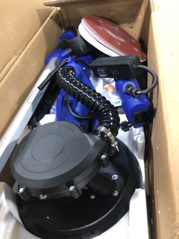 Photo 1 of **UNTESTED**
Drywall Sander, 1000W Popcorn Ceiling Removal Tool, Foldable Automatic Drywall Sander with Vacuum Dust Collection, LED Light, 6 Variable Speed 800-2200RPM,15Pcs Sanding Discs (Blue?