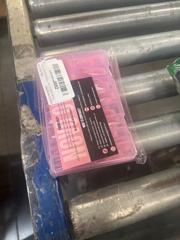View 2 of ****MISSING PARTS***NOVO OVO White French Tip Long XL Sharp Stiletto Nail Tips Press on BERRY PINK, Soft Gel Double Matte Fake Nail Extension, Full Cover False Nails for Acrylic DIY x 16 Sizes 160 pcs****MISSING PARTS***