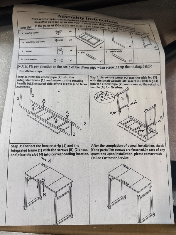 Photo 1 of ***SIMILAR ITEM/SEE LIVE PICTURES*** 4NM 31.5" Mobile Small Rolling Computer Desk, Folding Laptop Cart Table with Wheels, Portable Office Desk for Small Space Couch Bed - Rustic Brown and Black