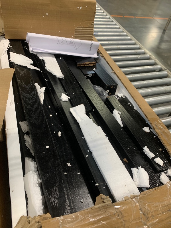 Photo 1 of ** NO RETURN / DAMAGE *** LITTLE TREE 63-Inch Home Bar Table, 2-Tier Storage Shelf Mini Bar Unit, Kitchen Pub Table, Small Indoor Bar Counter, Black