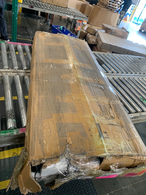 Photo 1 of ** USED / MISSING PART ** viplov Full Size Bed Frame with Headboard, Boucle Upholstered Platform Bed with Charging Station and Led Lights, No Box Spring Needed, Noise-Free, Easy Assembly, Modern Bedroom Furniture, Beige
