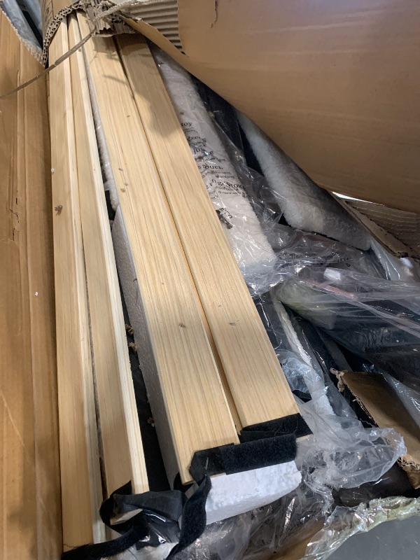 Photo 1 of ** USED / MISSING PART ** viplov Full Size Bed Frame with Headboard, Boucle Upholstered Platform Bed with Charging Station and Led Lights, No Box Spring Needed, Noise-Free, Easy Assembly, Modern Bedroom Furniture, Beige