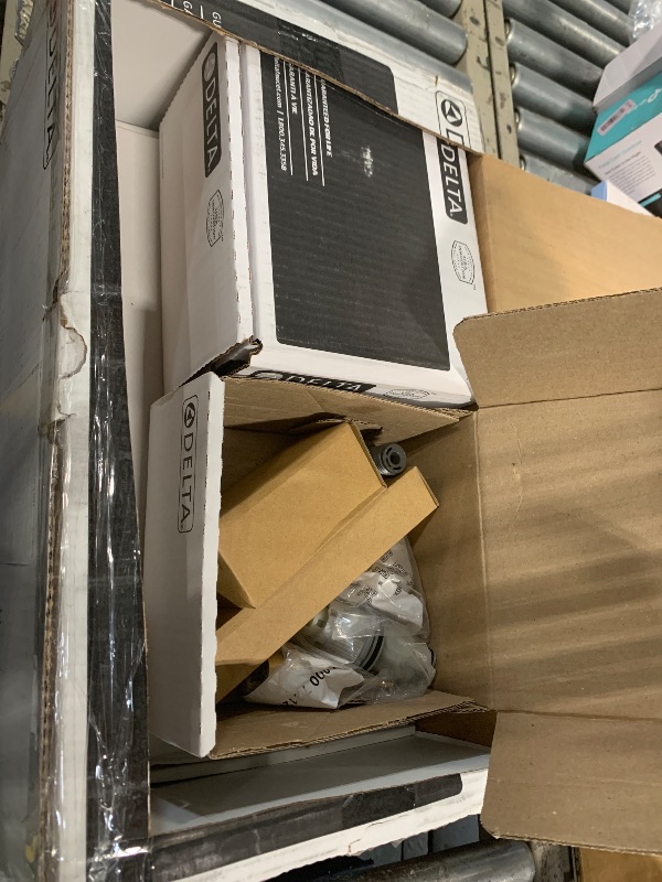 Photo 1 of ***PARTIAL SET***Delta Modern 14 Series Square Rain Shower System Faucet Set, Rainfall Brushed Gold Shower Head and Handle Set, Valve Trim Kit, 10 Inch, Champagne Bronze 342701-CZ