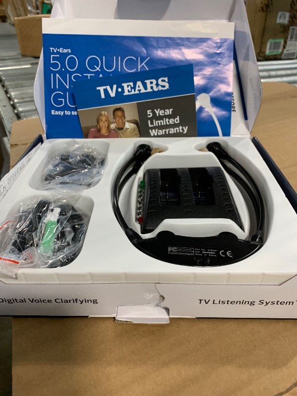 Photo 1 of **UNTESTED**
TV · EARS 5.0 Dual Digital Wireless Headset System for Watching, Includes 2 Headsets & RF Transmitter Compatible with Most TV Brands, Ideal for Seniors & with Hearing Difficulties