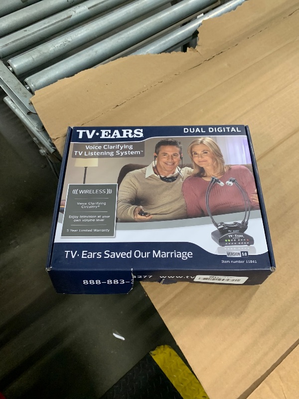 Photo 1 of **UNTESTED**
TV · EARS 5.0 Dual Digital Wireless Headset System for Watching, Includes 2 Headsets & RF Transmitter Compatible with Most TV Brands, Ideal for Seniors & with Hearing Difficulties
