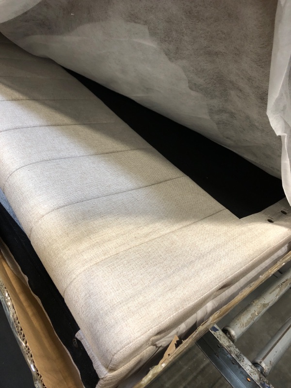 Photo 1 of (4/3/2026 ***FINAL SALE/NO RETURN, SOLD AS PARTS***)
KEIKI Full Size Upholstery Daybed with Erectable Trundle and Vertical Stripes, Full to King Design Extendable Linen Sofa Bed, Easy Assembly, No Box Spring Required, for Living Room and Bedroom, Beige